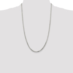 Sterling Silver 2.9mm 8 Sided Diamond-cut Box Chain - 6