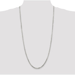 Sterling Silver 2.9mm 8 Sided Diamond-cut Box Chain - 8
