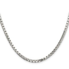 Sterling Silver Rhodium-plated 2.9mm 8 Sided Diamond-cut Box Chain - 4
