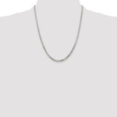 Sterling Silver Rhodium-plated 2.9mm 8 Sided Diamond-cut Box Chain - 2