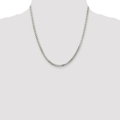 Sterling Silver Rhodium-plated 2.9mm 8 Sided Diamond-cut Box Chain - 6