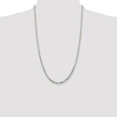 Sterling Silver Rhodium-plated 2.9mm 8 Sided Diamond-cut Box Chain - 3