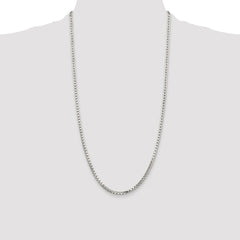Sterling Silver Rhodium-plated 2.9mm 8 Sided Diamond-cut Box Chain - 4