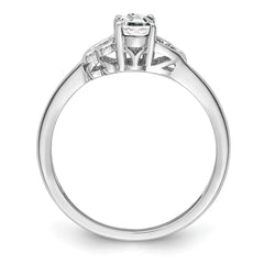 Sterling Silver Rhodium-plated White Topaz Ring - 10