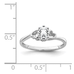 Sterling Silver Rhodium-plated White Topaz Ring - 12