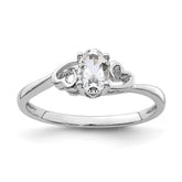 Sterling Silver Rhodium-plated White Topaz Ring - 13