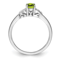 Sterling Silver Rhodium-plated Peridot Ring - 22