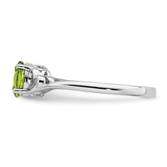 Sterling Silver Rhodium-plated Peridot Ring - 22