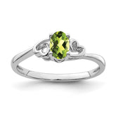 Sterling Silver Rhodium-plated Peridot Ring - 22