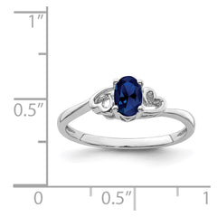 Sterling Silver Rhodium-plated Created Sapphire Ring - 21