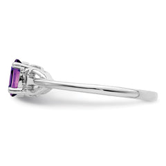 Sterling Silver Rhodium-plated Amethyst Ring - 29