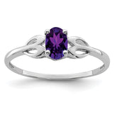 Sterling Silver Rhodium-plated Amethyst Ring - 41