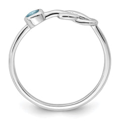 Sterling Silver Rhodium-plated Polished Infinity LS Blue Topaz Ring - 2