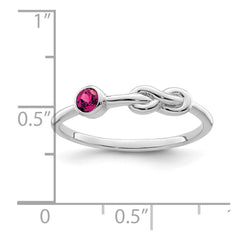 Sterling Silver Rhodium-plated Polished Infinity Lab Created Ruby Ring - 3