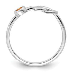 Sterling Silver Rhodium-plated Polished Infinity Citrine Ring - 3