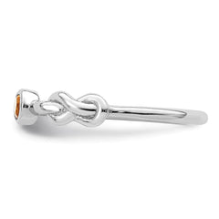 Sterling Silver Rhodium-plated Polished Infinity Citrine Ring - 3