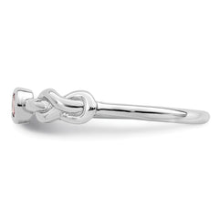 Sterling Silver Rhodium-plated Polished Infinity Pink Tourmaline Ring - 3