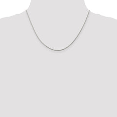 Sterling Silver Rhodium-plated 1.25mm Box Chain w/2in ext.