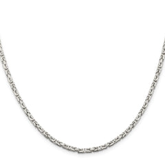 Sterling Silver 2.5mm Byzantine Chain - 8