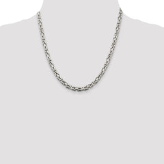 Sterling Silver 5mm Byzantine Chain - 6