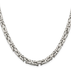 Sterling Silver 6mm Byzantine Chain - 6