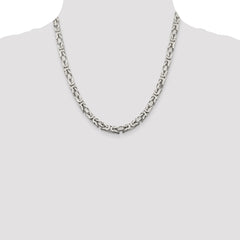 Sterling Silver 6mm Byzantine Chain - 6