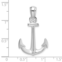 De-Ani Sterling Silver Rhodium-Plated Polished 3D Anchor Pendant - 5