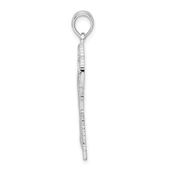 De-Ani Sterling Silver Rhodium-Plated Polished and Textured Double Palm Tree Pendant - 2