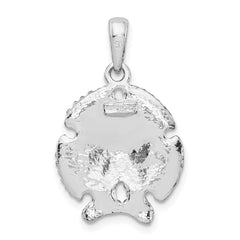 De-Ani Sterling Silver Rhodium-Plated Polished and Textured Sand Dollar Pendant - 5