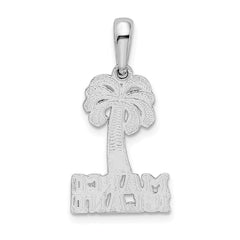 De-Ani Sterling Silver Rhodium-Plated Polished Marco Island Palm Tree Pendant - 2