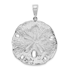 De-Ani Sterling Silver Rhodium-Plated Polished and Textured Sand Dollar Pendant - 7
