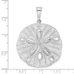 De-Ani Sterling Silver Rhodium-Plated Polished and Textured Sand Dollar Pendant - 7