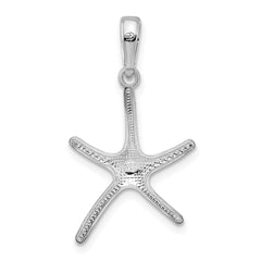 De-Ani Sterling Silver Rhodium-Plated Polished Starfish Pendant - 3