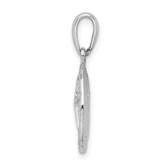 De-Ani Sterling Silver Rhodium-Plated Polished and Textured Small Sand Dollar Pendant - 2
