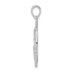 De-Ani Sterling Silver Rhodium-Plated Polished and Textured Sand Dollar Pendant - 2