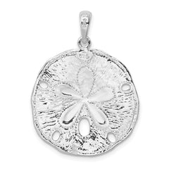 De-Ani Sterling Silver Rhodium-Plated Polished and Textured Sand Dollar Pendant - 2