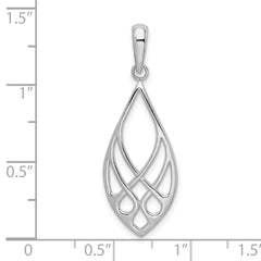De-Ani Sterling Silver Rhodium-Plated Polished Teardrop Celtic Knot Pendant