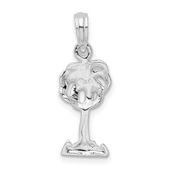 De-Ani Sterling Silver Rhodium-Plated Polished Palm Tree Pendant - 3