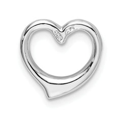 De-Ani Sterling Silver Rhodium-plated Polished Heart Slide