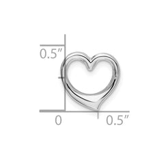 De-Ani Sterling Silver Rhodium-plated Polished Heart Slide