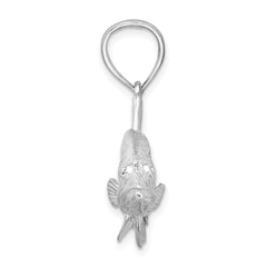 De-Ani Sterling Silver Rhodium-Plated Polished 3D Snook Fish Pendant - 2