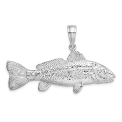 De-Ani Sterling Silver Rhodium-Plated Polished 3D Red Fish Pendant - 2