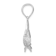 De-Ani Sterling Silver Rhodium-Plated Polished 3D Oxeye Tarpon Fish Pendant - 2