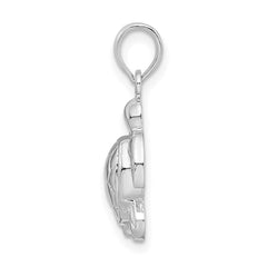 De-Ani Sterling Silver Rhodium-Plated Polished Sea Turtle Pendant - 3