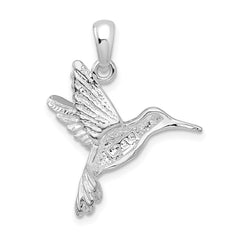 De-Ani Sterling Silver Rhodium-Plated Polished Hummingbird Pendant - 3