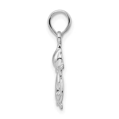 De-Ani Sterling Silver Rhodium-Plated Polished Big and Little Cats Pendant