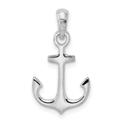 De-Ani Sterling Silver Rhodium-Plated Polished 3D Anchor Pendant - 2