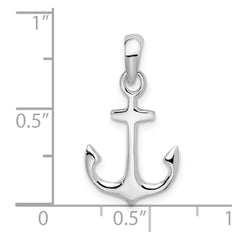 De-Ani Sterling Silver Rhodium-Plated Polished 3D Anchor Pendant - 2