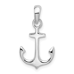 De-Ani Sterling Silver Rhodium-Plated Polished 3D Anchor Pendant - 2