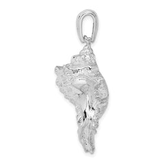 De-Ani Sterling Silver Rhodium-Plated Polished Conch Shell Pendant - 2